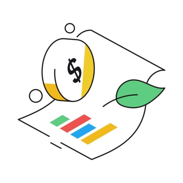 Isometric financial planning icon for smart investments.