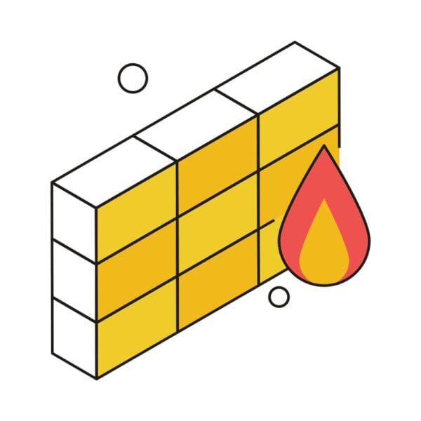 Firewall icon symbolizing network protection and cybersecurity.