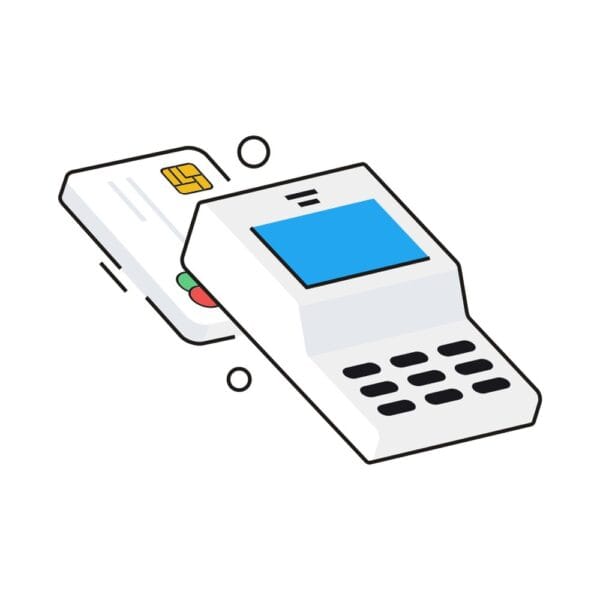 Isometric card payment icon for secure financial transactions.