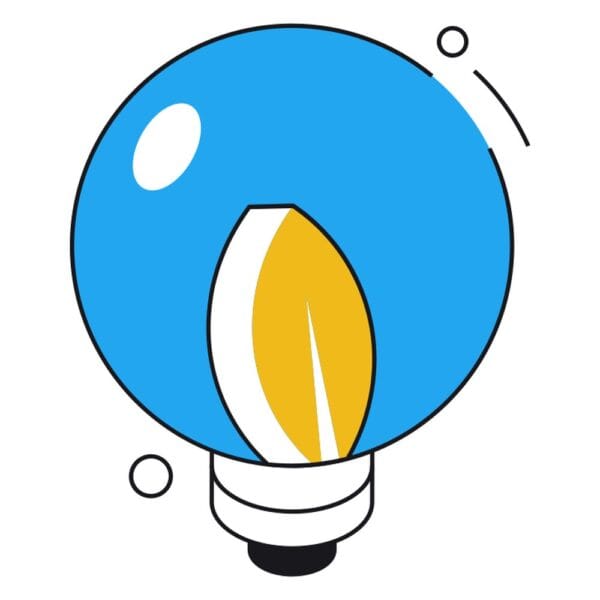 Representation of an eco-friendly light bulb in isometric style for energy efficiency.