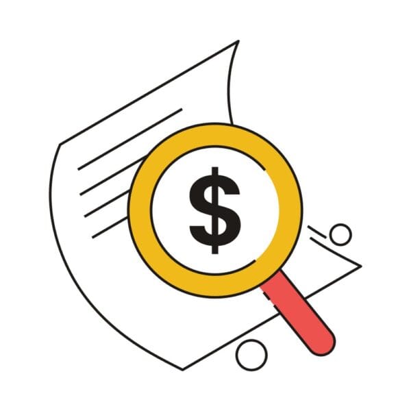 Isometric financial research icon for detailed analysis.