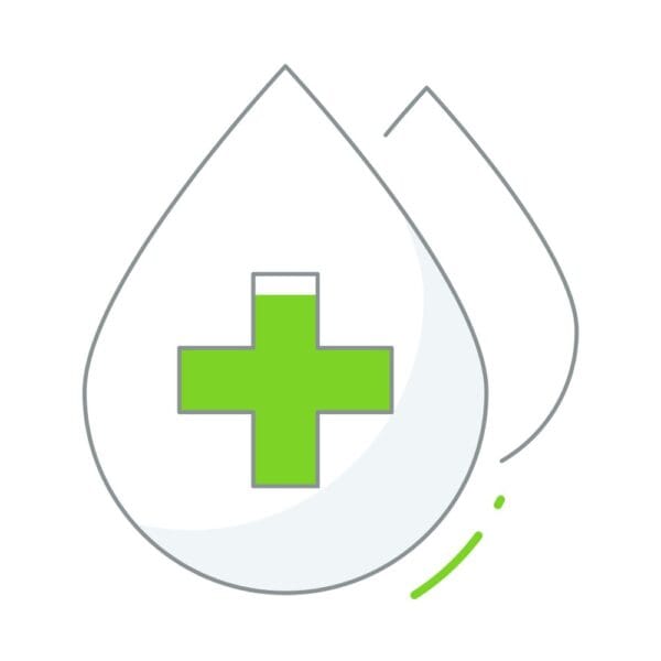 Blood droplet icon symbolizing transfusion, donation, and medical care.