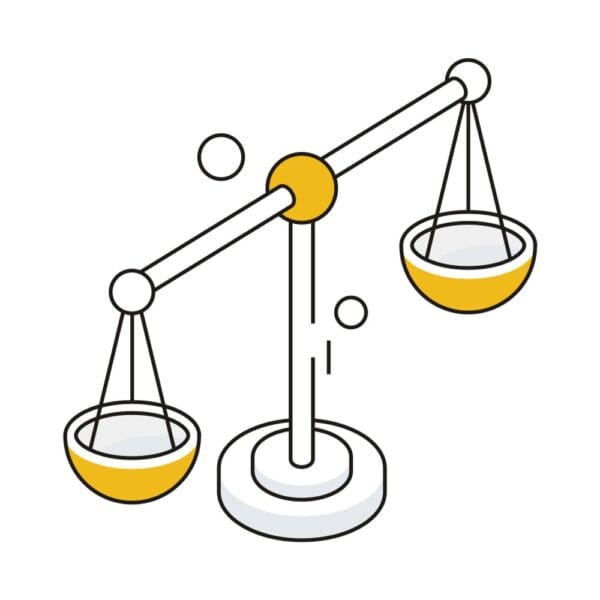 Isometric balance icon for account management.