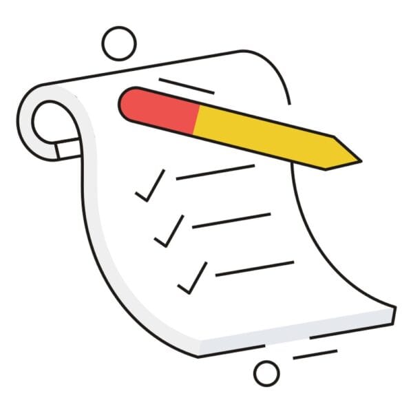 An icon of a document with checkmarks, representing compliance requirements.