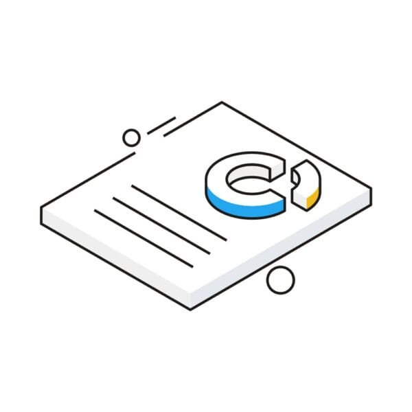 Isometric financial report icon for business analytics.