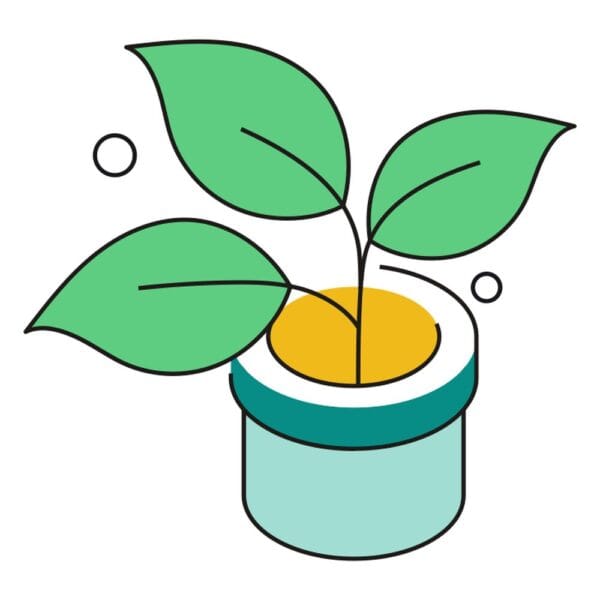 Potted plant illustration in isometric style for eco-friendly decor and greenery.