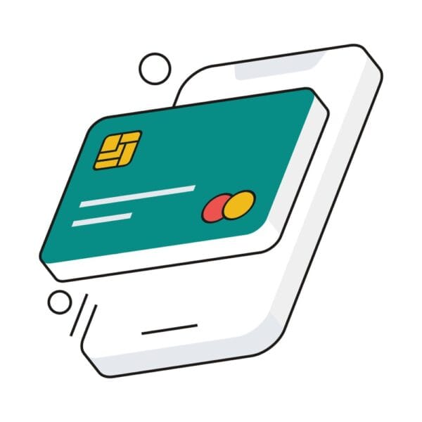 Isometric mobile banking icon for secure financial transactions.