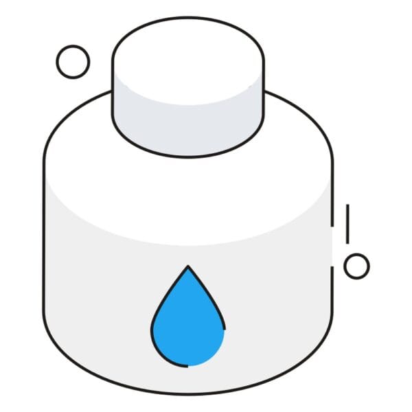 Ink bottle icon symbolizing materials used in advanced 3D printing technology.