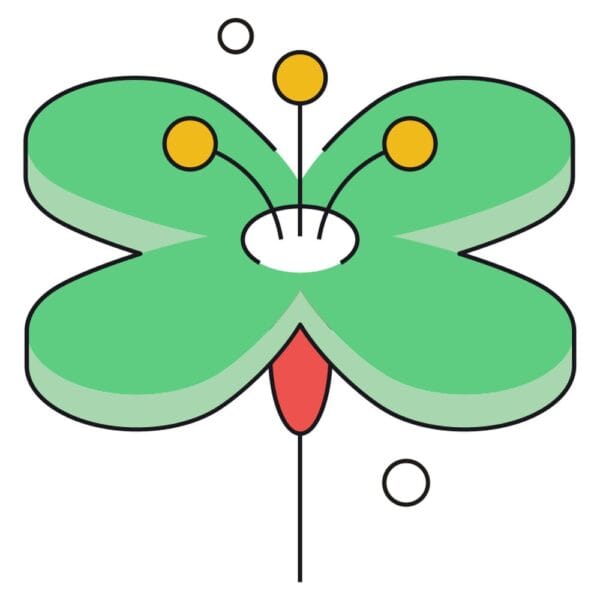 Illustration of a flower in isometric style for eco-friendly and nature themes.