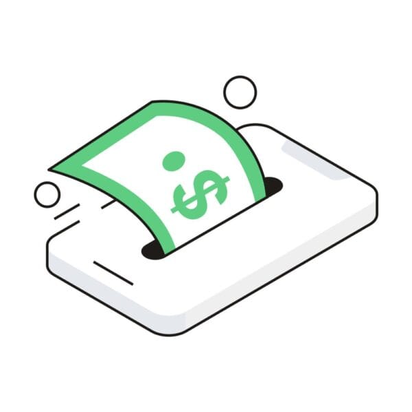 Isometric mobile banking icon for secure online payments.