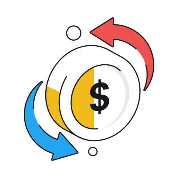 Isometric currency converter icon for accurate forex services.