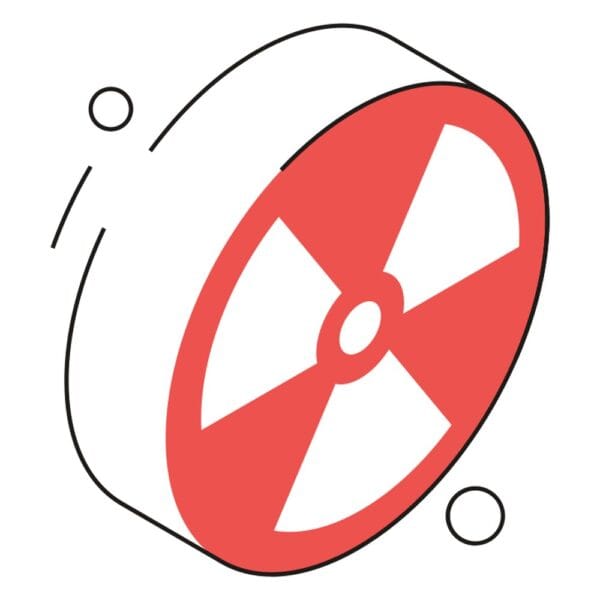 Illustration of radiation hazard in isometric style for environmental awareness.