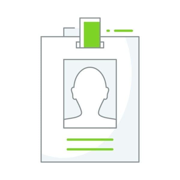 Health identification card icon symbolizing patient records and information.