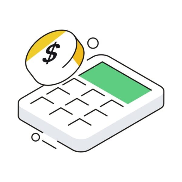 Isometric finance management icon for money planning.