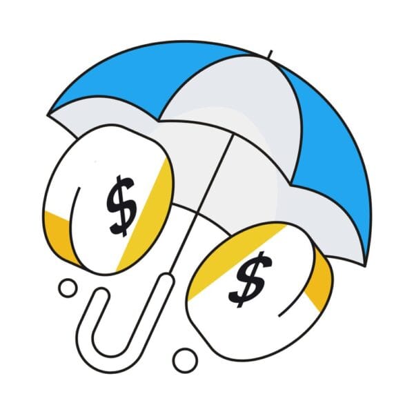 Isometric insurance icon for financial coverage and safety.