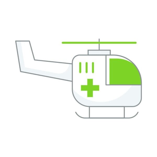 Air ambulance icon symbolizing emergency medical transport by air.