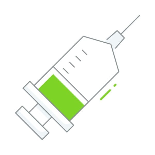 Vaccine icon representing immunization programs and healthcare services.